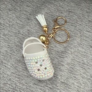 White Sparkly Shoe Keychain